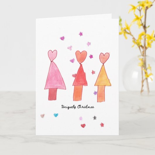 Carte de Noël unique (Fleur jaune)