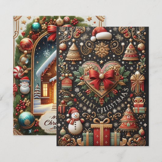 Carte de Noël unique bien conçue (Devant / Derrière)