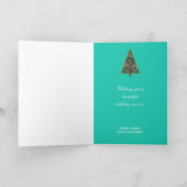 Carte de Noël unique d'arbre de Noël de paon (Intérieur)