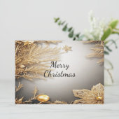 Carte de Noël unique décorative en or pour les fêt (Debout devant)