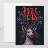 Carte De Noël Unique En Roche Foncé Et Rouleau (Devant / Derrière)