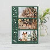 Carte de Noël unique multi photo rouge merry (Debout devant)