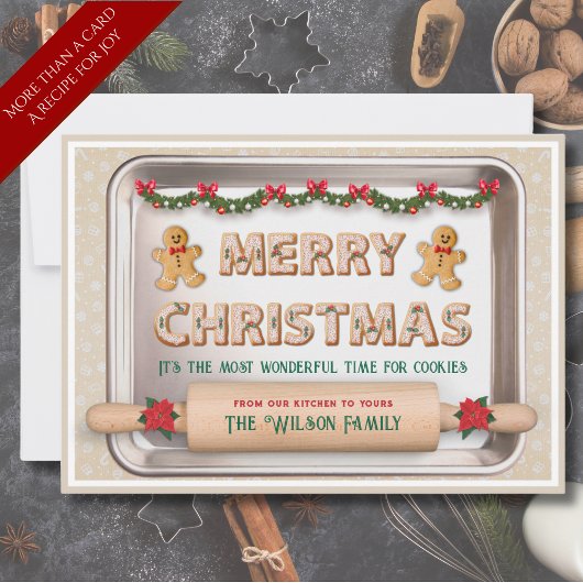 Carte de Noël unique Recette de biscuits Recette