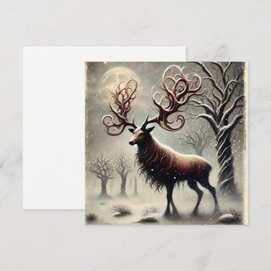 Carte de Noël unique Red Deer (Devant / Derrière)