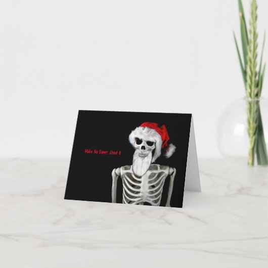 Carte de Noël unique Skeleton Père Noël (Devant)