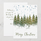 Carte de Noël unique Snowy Forest Reindeer (Devant / Derrière)