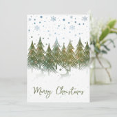 Carte de Noël unique Snowy Forest Reindeer (Debout devant)