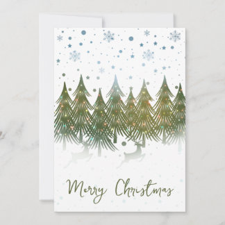 Carte de Noël unique Snowy Forest Reindeer