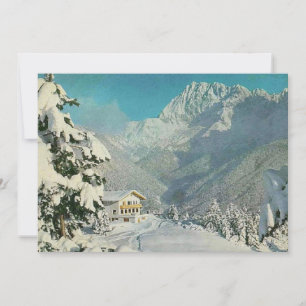 Carte de Noël/vacances Chalet Suisse vintage