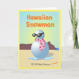 Carte de Noël/vacances Hawaii Snowman