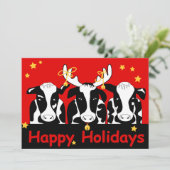 Carte de Noël Vaches laitières Appartement de vaca (Debout devant)