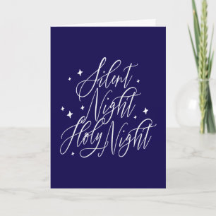Carte de Noël veille de fête nuit sainte et silenc