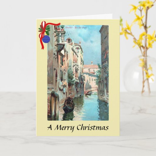 Carte de Noël - Venise (Fleur jaune)