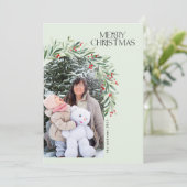 Carte de Noël Verdure Rustique Photo Berries rouge (Debout devant)