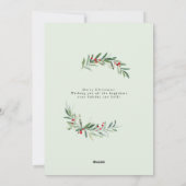 Carte de Noël Verdure Rustique Photo Berries rouge (Dos)