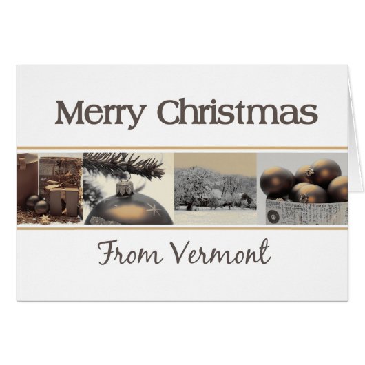 Carte de Noël Vermont, préciser (Devant horizontal)