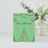 Carte de Noël verte (Debout devant)