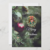 Carte de Noël verte avec photo de famille (Devant)