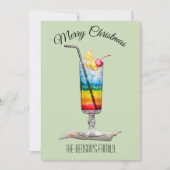 Carte de Noël verte Cocktail (Devant)
