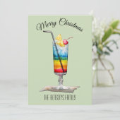 Carte de Noël verte Cocktail (Debout devant)