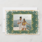 Carte de Noël verte de Noël photo nautique (Devant)