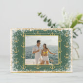 Carte de Noël verte de Noël photo nautique (Debout devant)