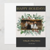 Carte de Noël verte élégante (Devant / Derrière)