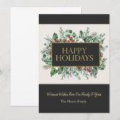 Carte de Noël verte élégante (Devant / Derrière)