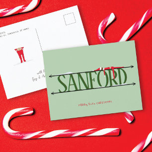 Carte de Noël verte Elf Shenanigans