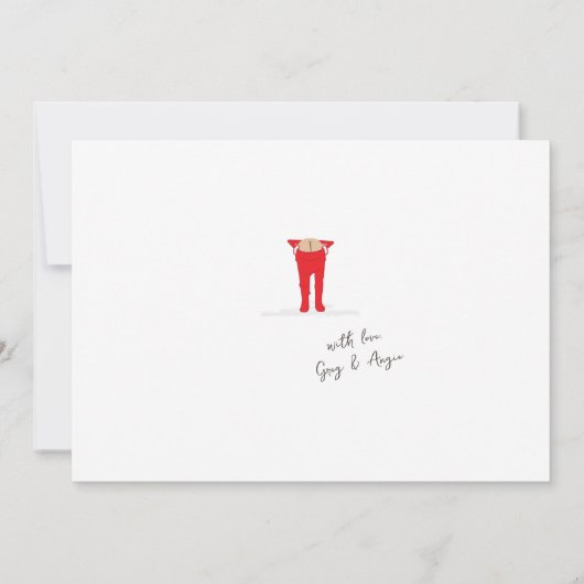 Carte de Noël verte Elf Shenanigans (Dos)