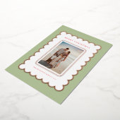 Carte de Noël verte et Rose Gold Foil (Rotation)