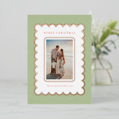 Carte de Noël verte et Rose Gold Foil (Debout devant)