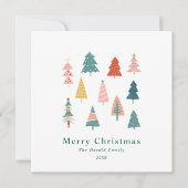 Carte de Noël verte non-photo élégante (Devant)