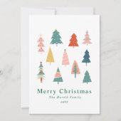 Carte de Noël verte non-photo élégante (Devant)