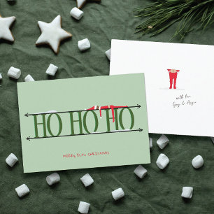 Carte de Noël verte plate Elf Shenanigans