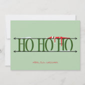 Carte de Noël verte plate Elf Shenanigans (Devant)