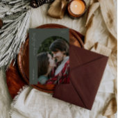 Carte de Noël verte Sage avec photo