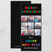 Carte de Noël verticale Joyeux Noël Arc-en-ciel (Devant / Derrière)
