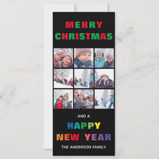 Carte de Noël verticale Joyeux Noël Arc-en-ciel (Devant)