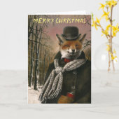 Carte de Noël Victorian Fox (Fleur jaune)
