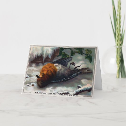 Carte de Noël victorienne à oiseau mort (Devant)