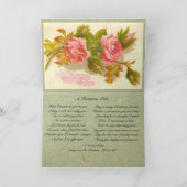 Carte de Noël victorienne avec poème (Intérieur)