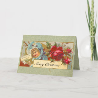 Carte de Noël victorienne avec poème