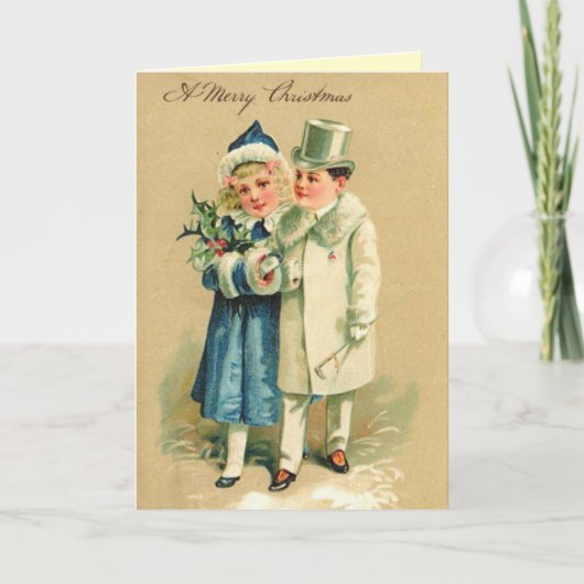 Carte de Noël victorienne Couple (Devant)