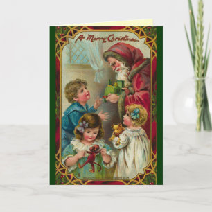 Carte de Noël victorienne de Père Noël