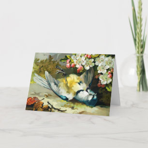 Carte de Noël victorienne d'oiseau mort