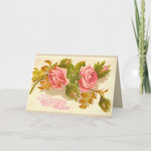 Carte de Noël victorienne Moss Rose (Devant)