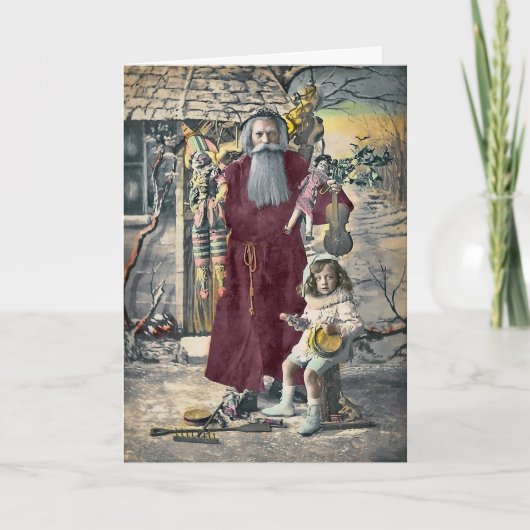 Carte de Noël victorienne Père Noël déplaisante (Devant)