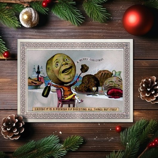 Carte de Noël victorienne vintage étrange