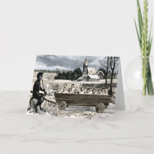 Carte de Noël Victorienne vintage Krampus